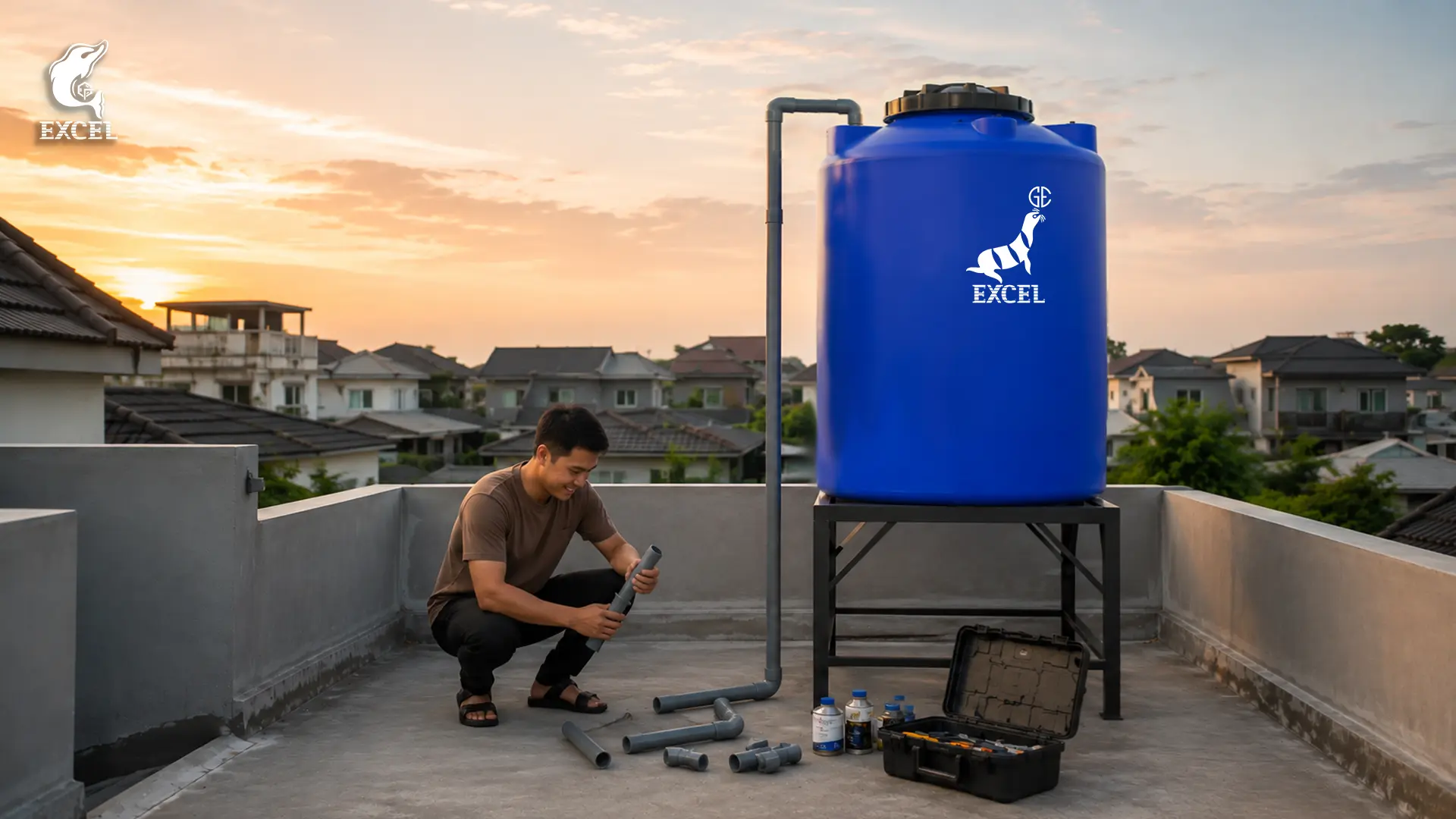 memasang toren air